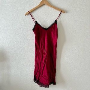 Only Hearts Red 100% silk Slip Chemise